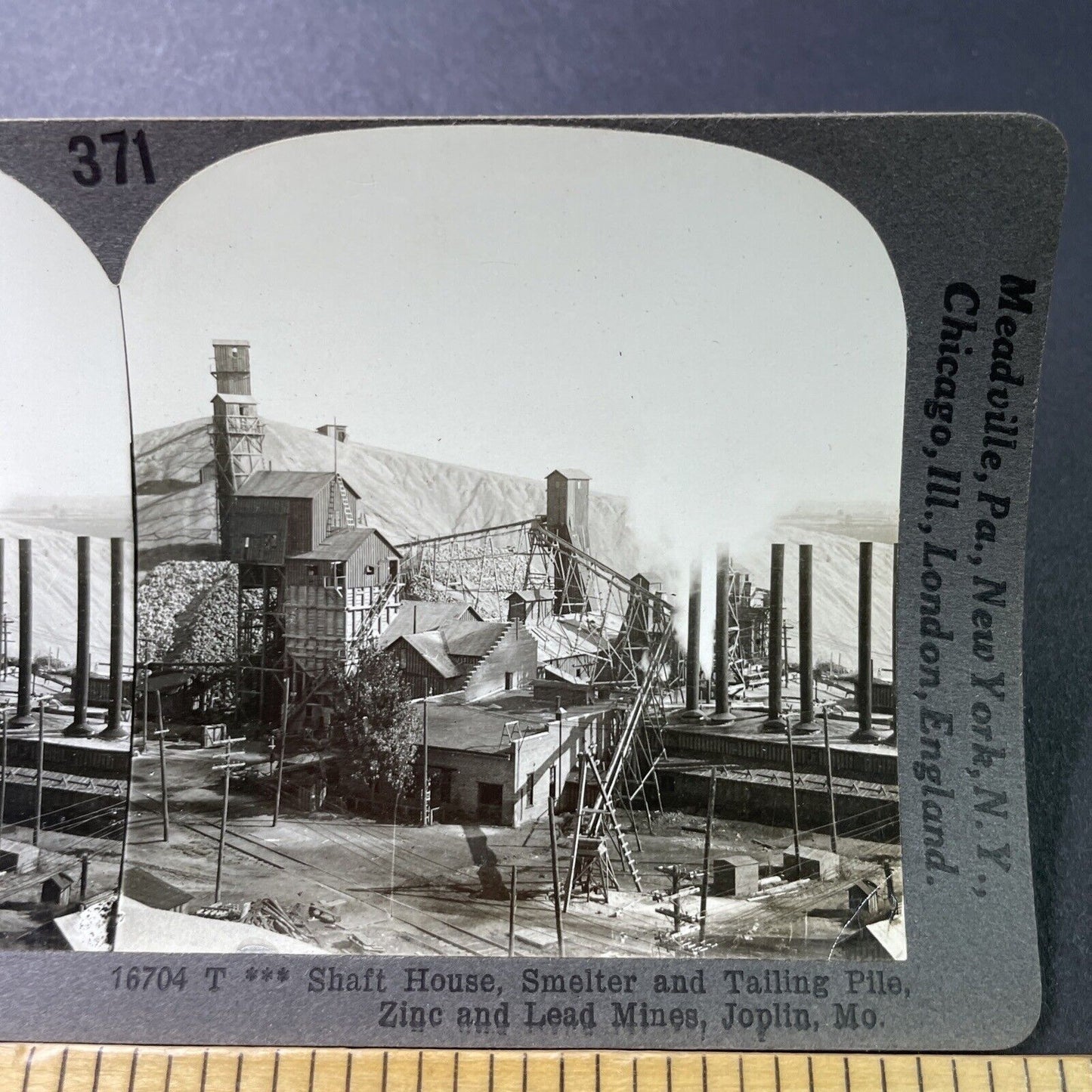 Antique 1910s Lead Mines Mining Joplin Missouri Stereoview Photo Card P3219