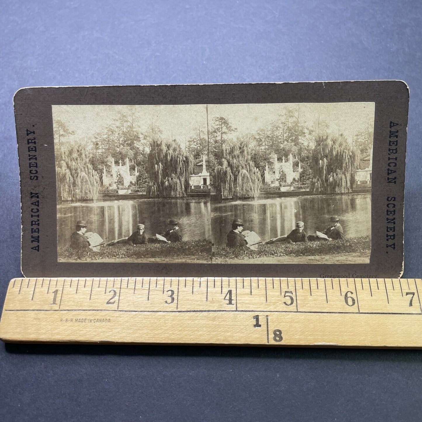 Antique 1880s Green-Wood Cemetery Brooklyn NY Stereoview Photo Card P2437