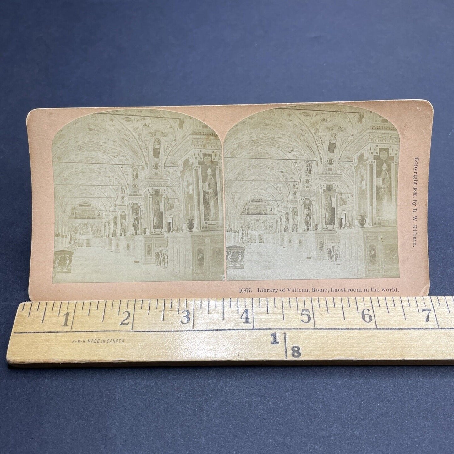 Antique 1896 Library Of The Vatican Rome Italy Stereoview Photo Card P1997