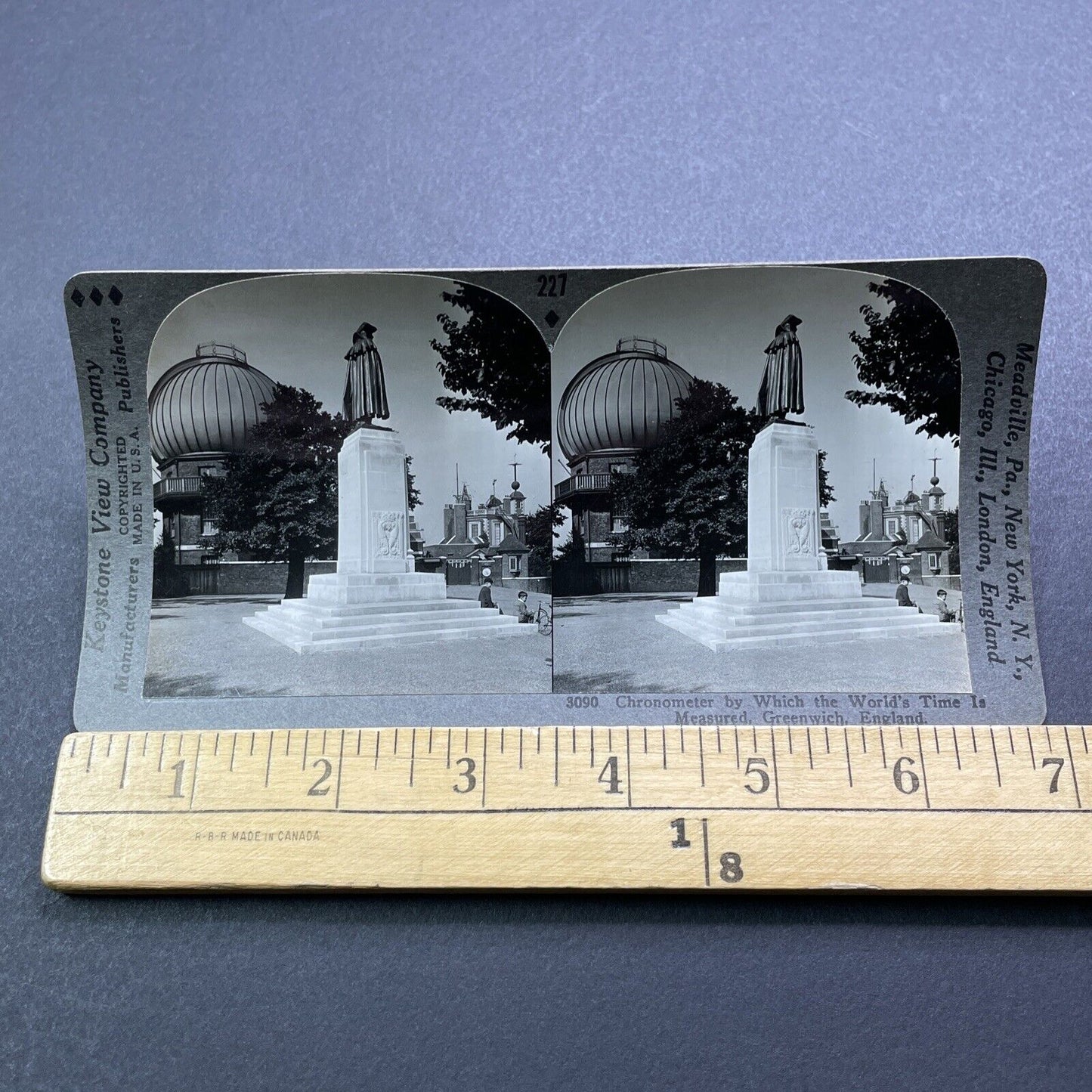 Antique 1920s Astronomy Telescope Greenwich England Stereoview Photo Card V2955