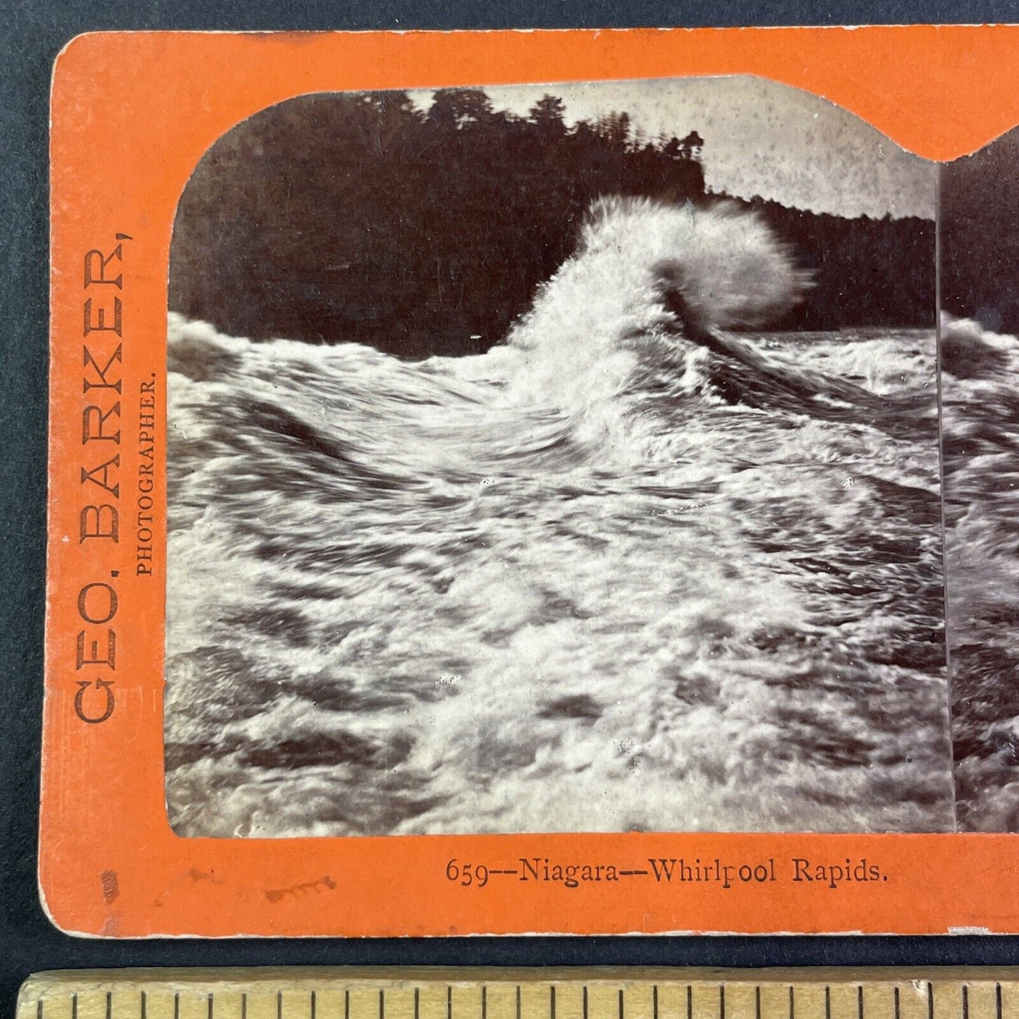 Whirlpool Rapids along the Niagara River Stereoview George Barker c1870 Y2858