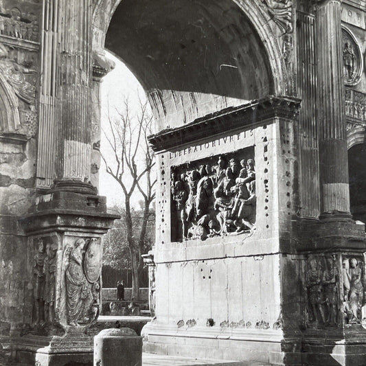 Antique 1925 Arch Of Constantine Rome Italy OOAK Stereoview Photo Card P3243