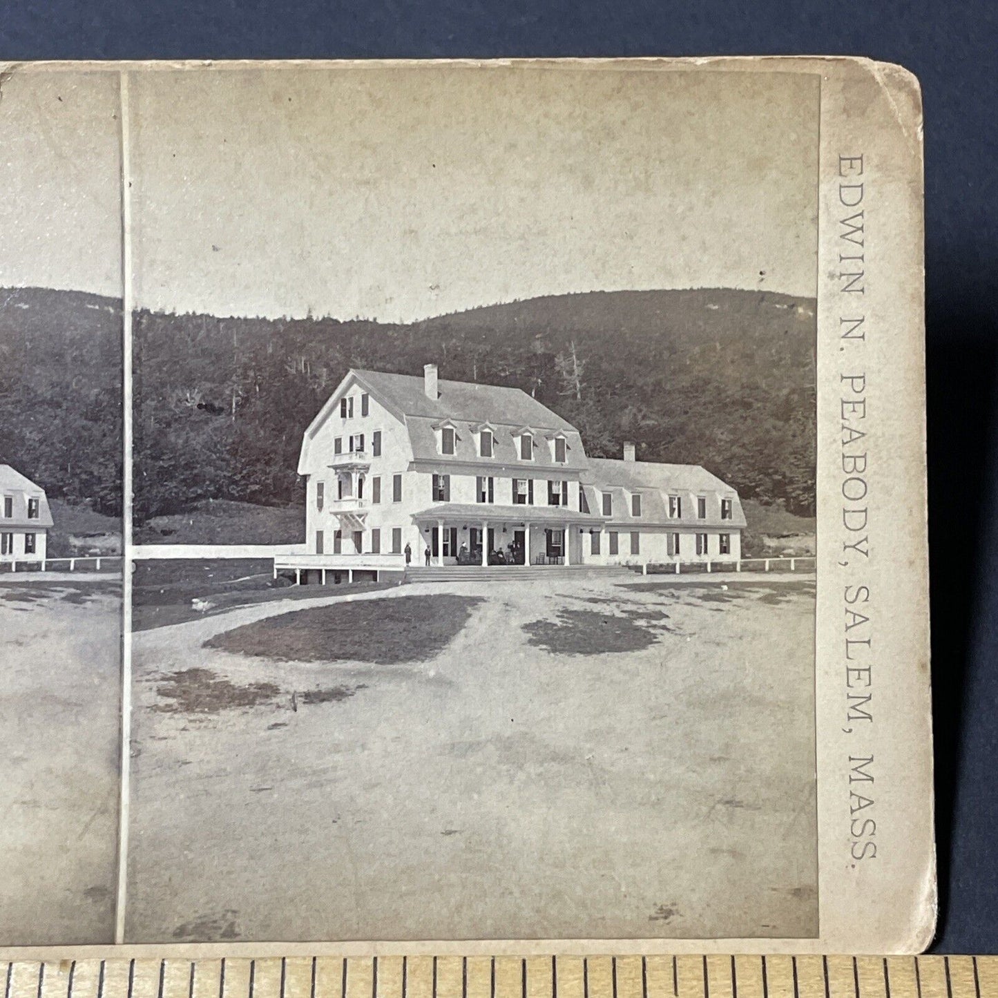 Antique 1870s Flume House Franconia New Hampshire Stereoview Photo Card V1843