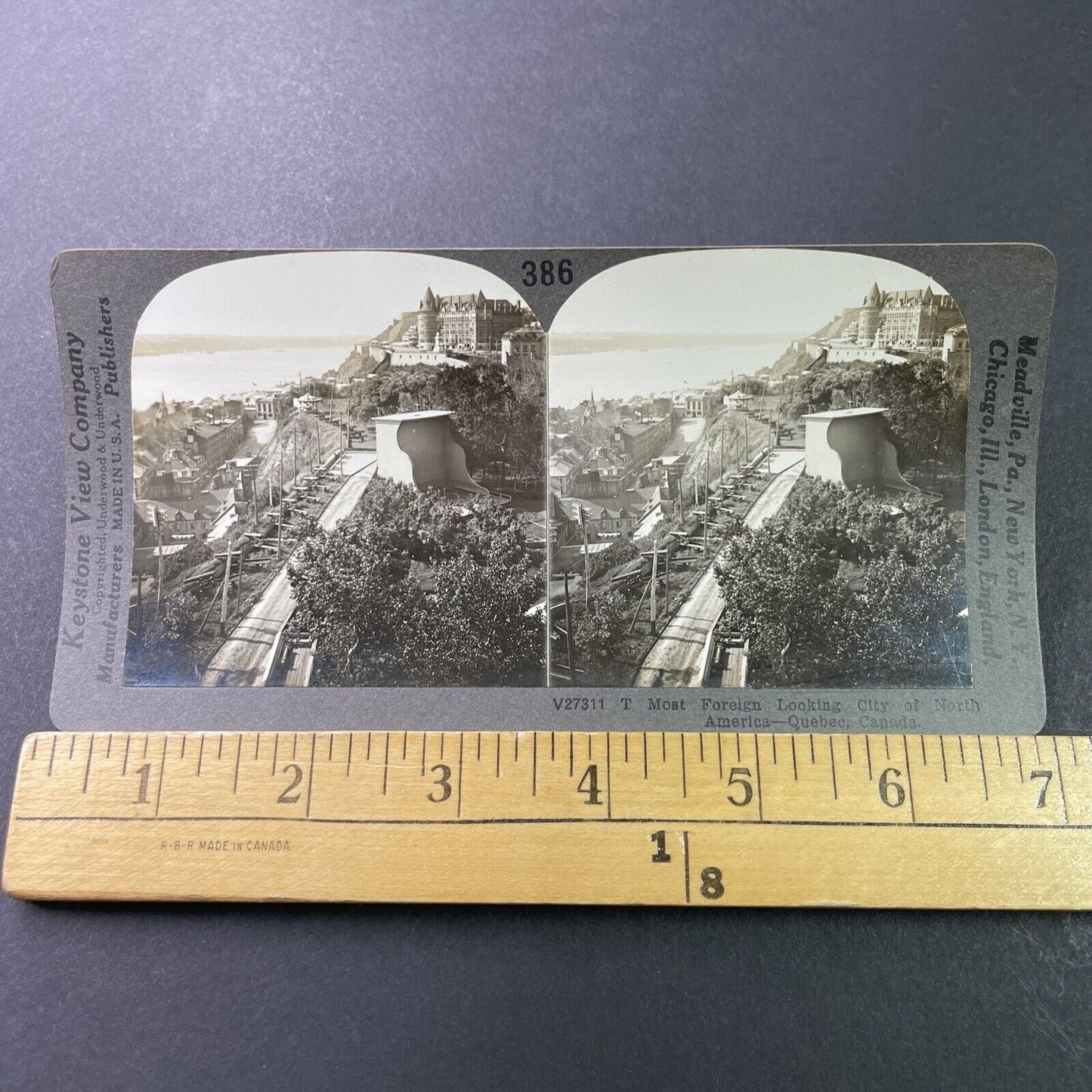 Antique 1910s Chateau Frontenac Quebec City PQ Stereoview Photo Card P3285