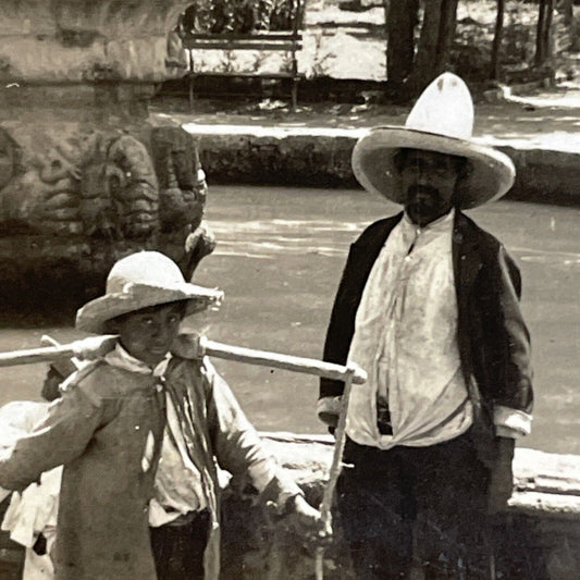 Antique 1910s Mexican Banditos Mexico City Stereoview Photo Card P4413