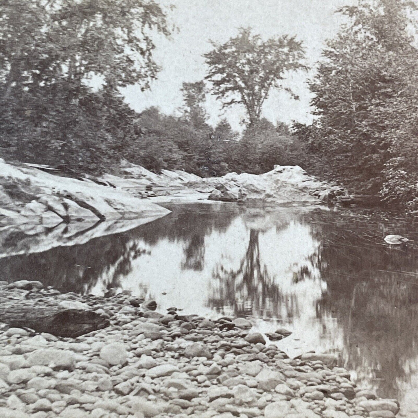 Baker River Warren New Hampshire Stereoview A.F. Clough Antique c1860s Y891