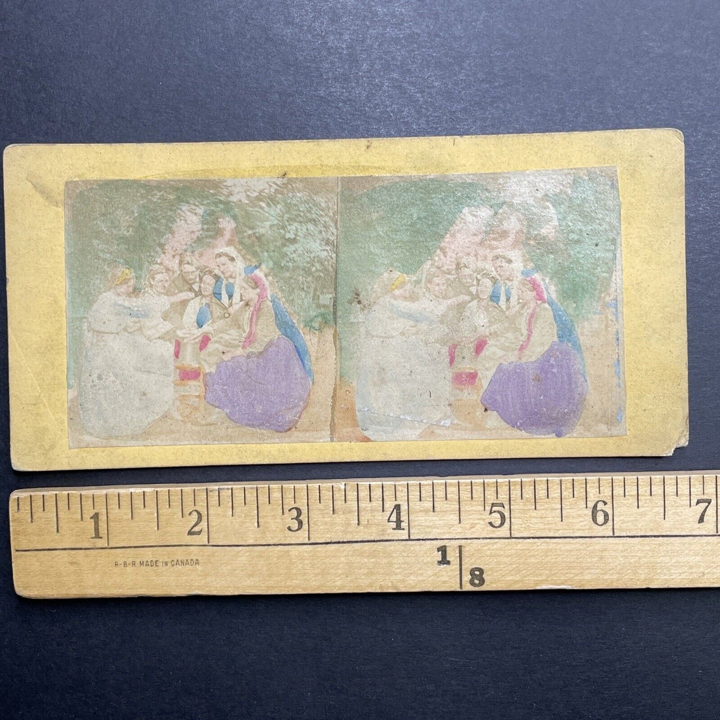 Antique 1850s Women Swearing To Oath A Pact Stereoview Photo Card P1180