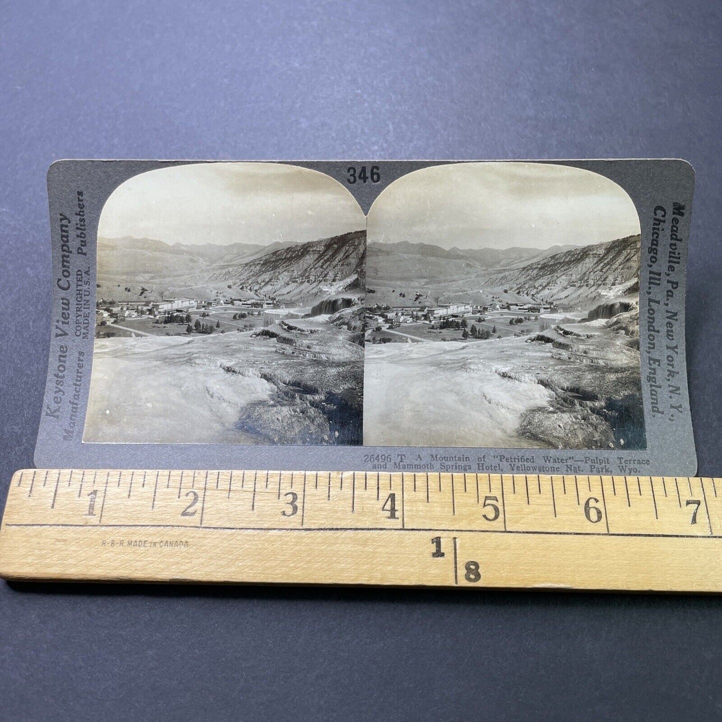 Antique 1920s Mammoth Springs Hotel Yellowstone Stereoview Photo Card P3184