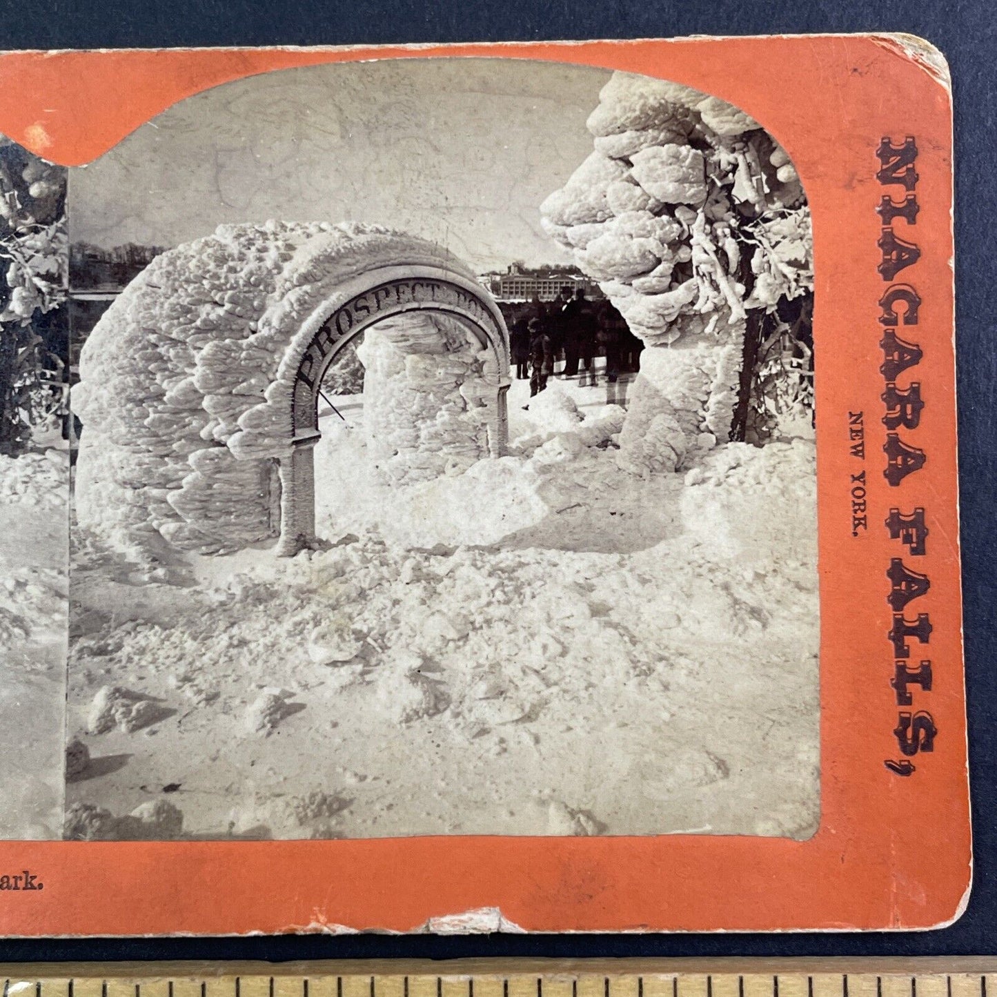 Prospect Park Arch Niagara Falls New York Stereoview George Barker c1875 Y1736