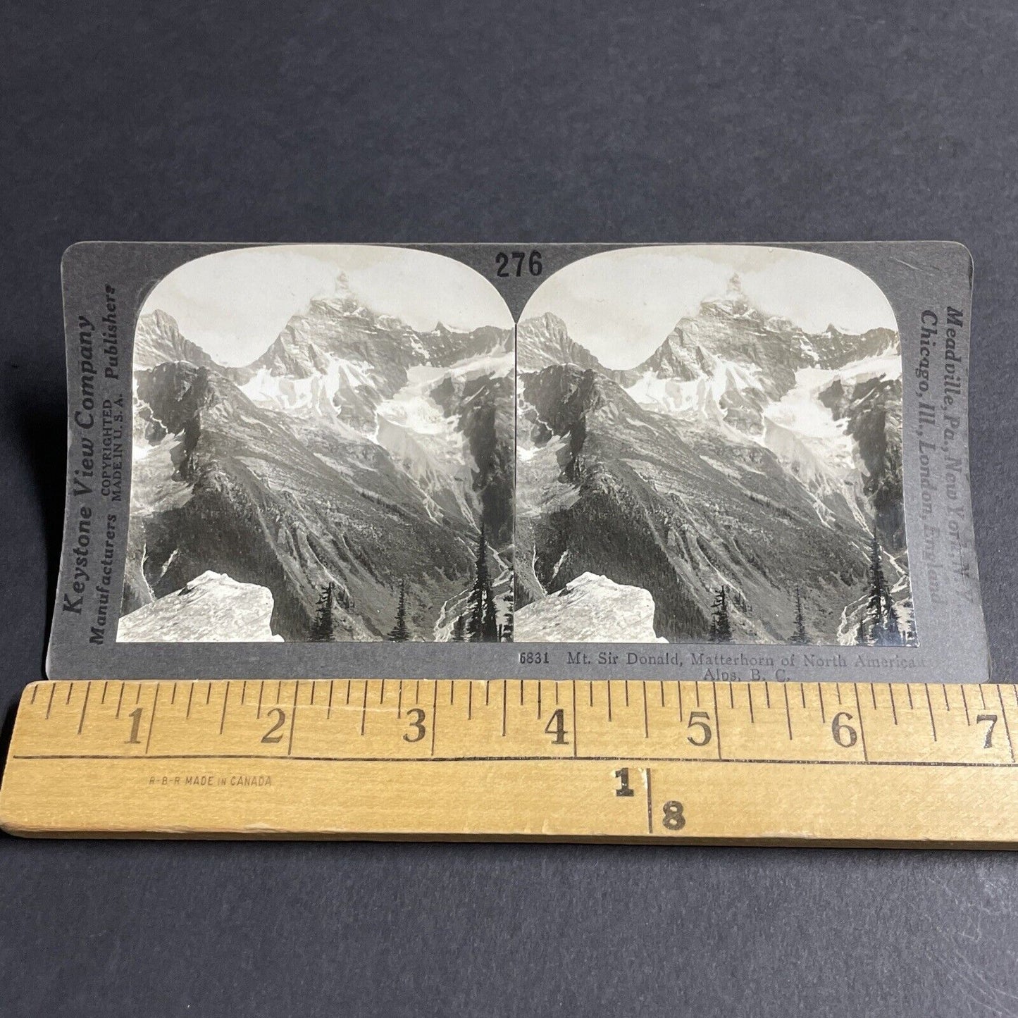 Antique 1910s Mount Sir Donald British Columbia Stereoview Photo Card P3649