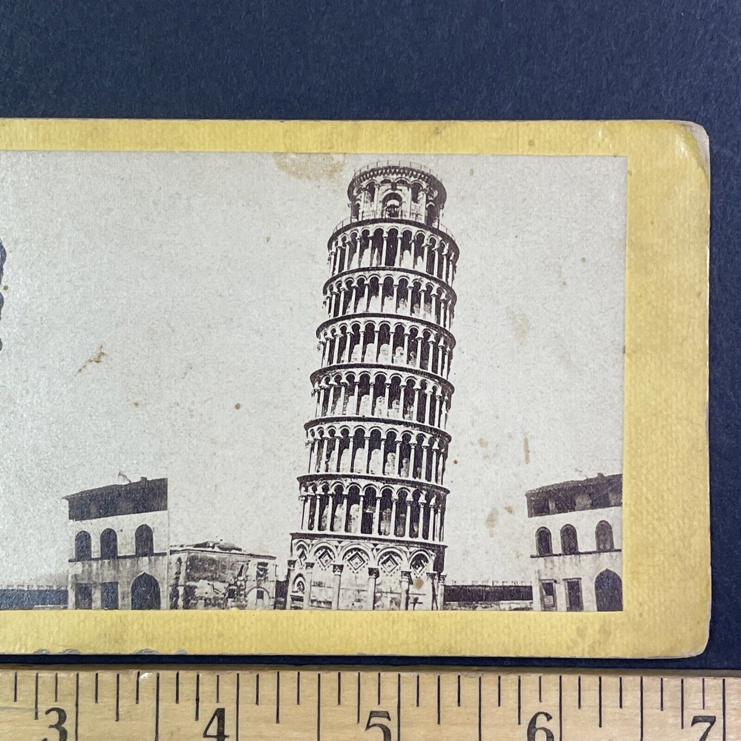 The Leaning Tower of Pisa Italy Stereoview Antique c1860s Y1004