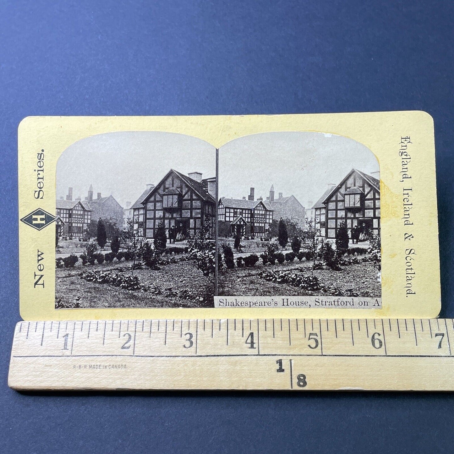 Antique 1870s Shakespeare's House Stratford-On-Avon Stereoview Photo Card P3021