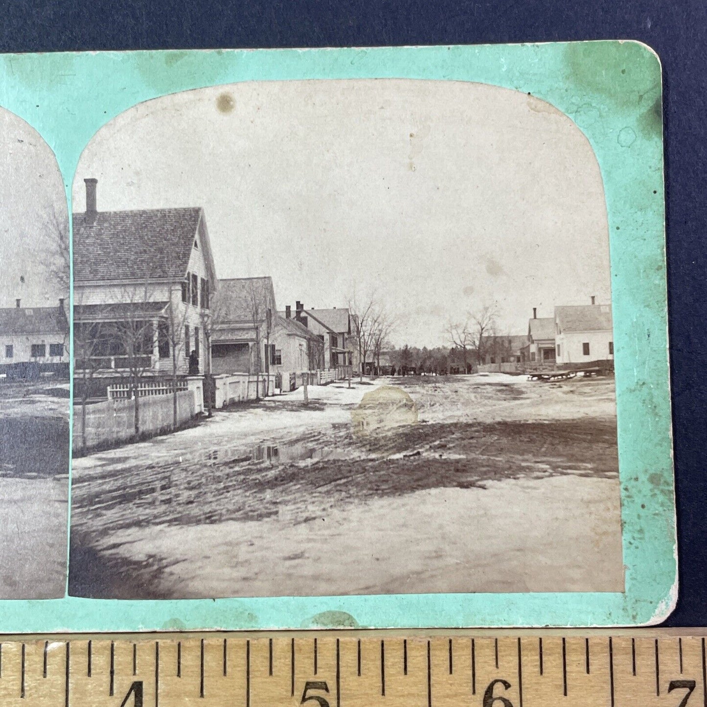 Newton New Hampshire Stereoview Main Street View Photo Card Antique c1869 X891