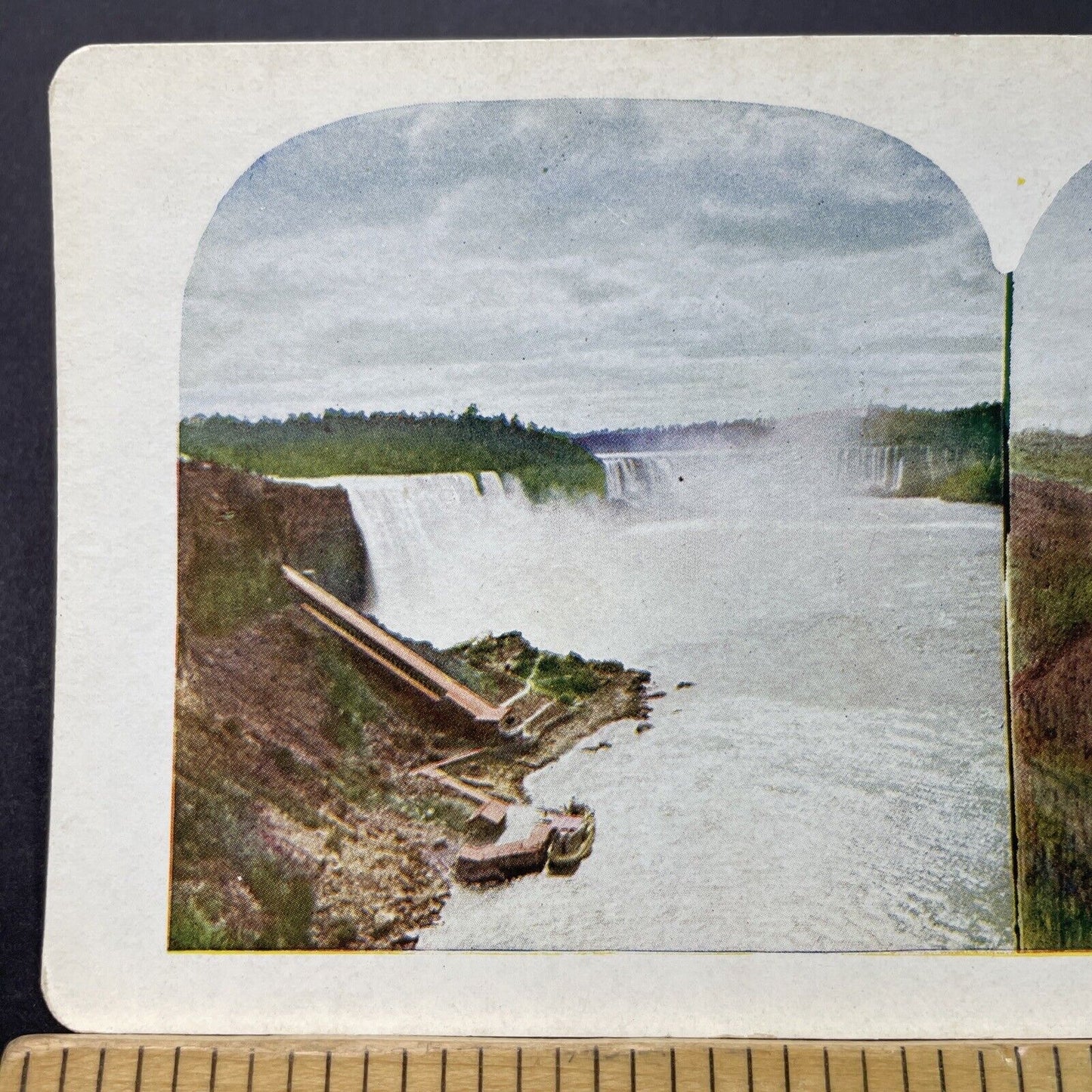 Antique 1925 Niagara Falls From The Rainbow Bridge Stereoview Photo Card P3106