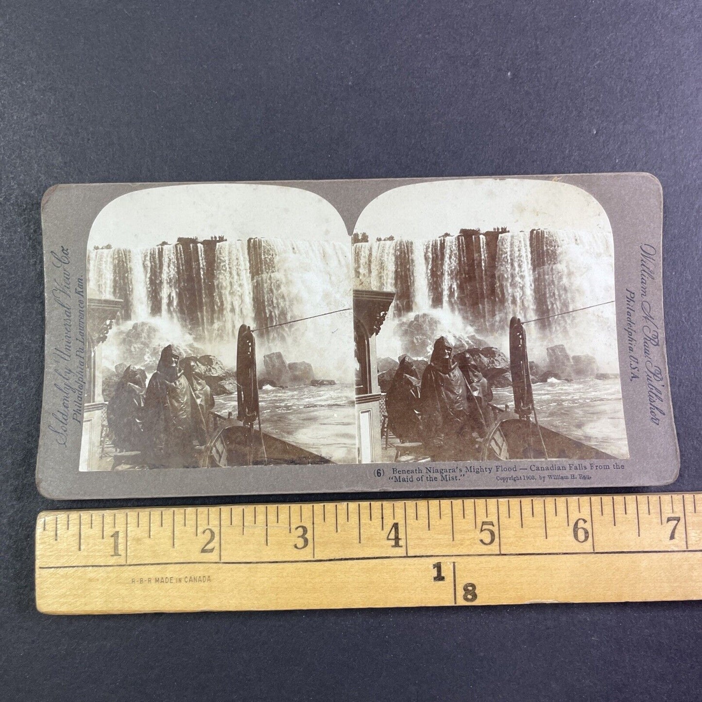 Aboard the Maid of the Mist Niagara Falls Stereoview Antique c1903 Y3011