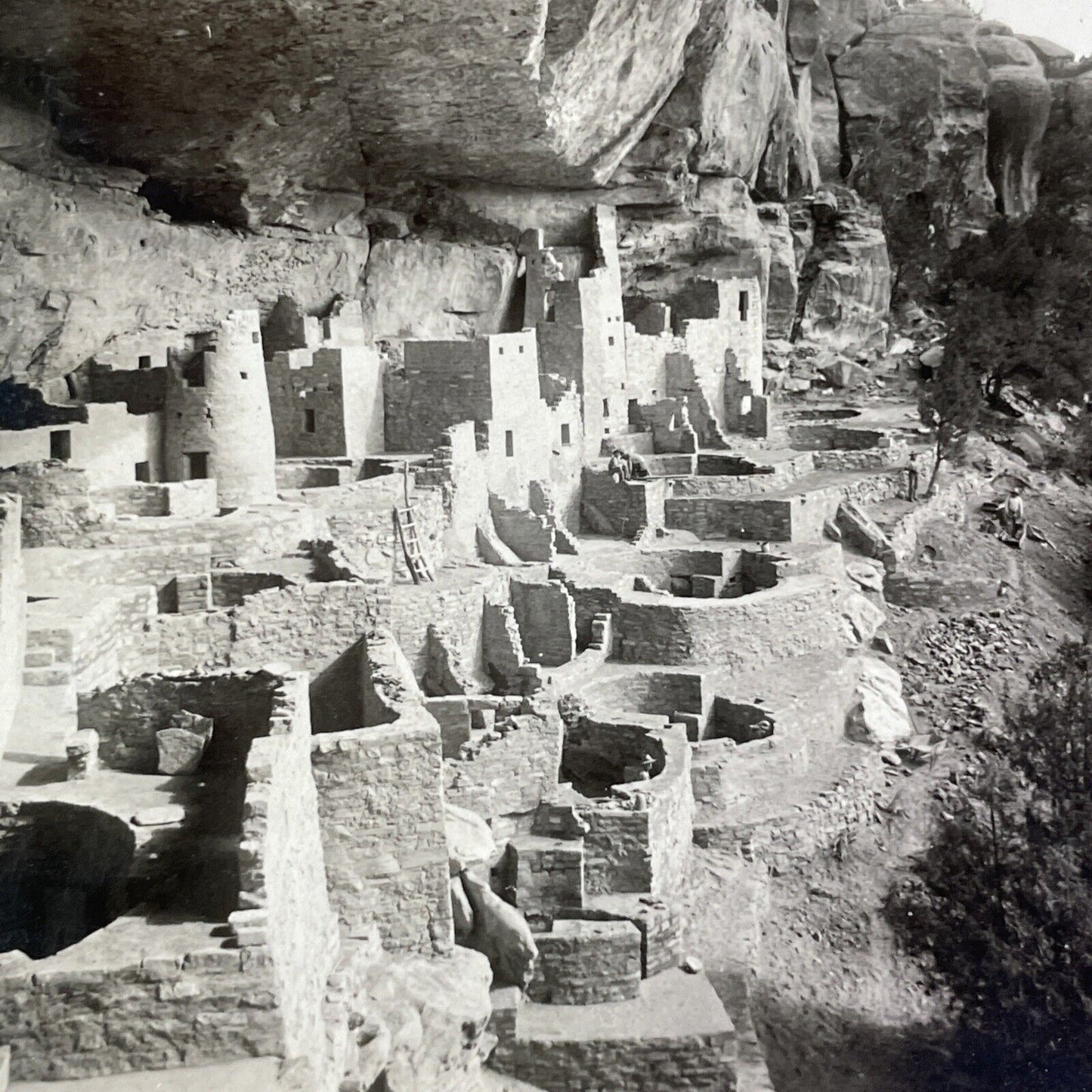 Mesa Verde Cliff Houses After Vandalism Stereoview Colorado Antique c1910s Y1190