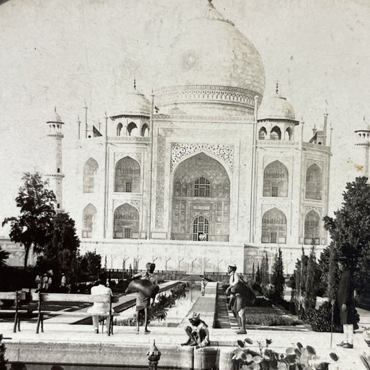 Antique 1910s The Taj Mahal Agra India Stereoview Photo Card P3619