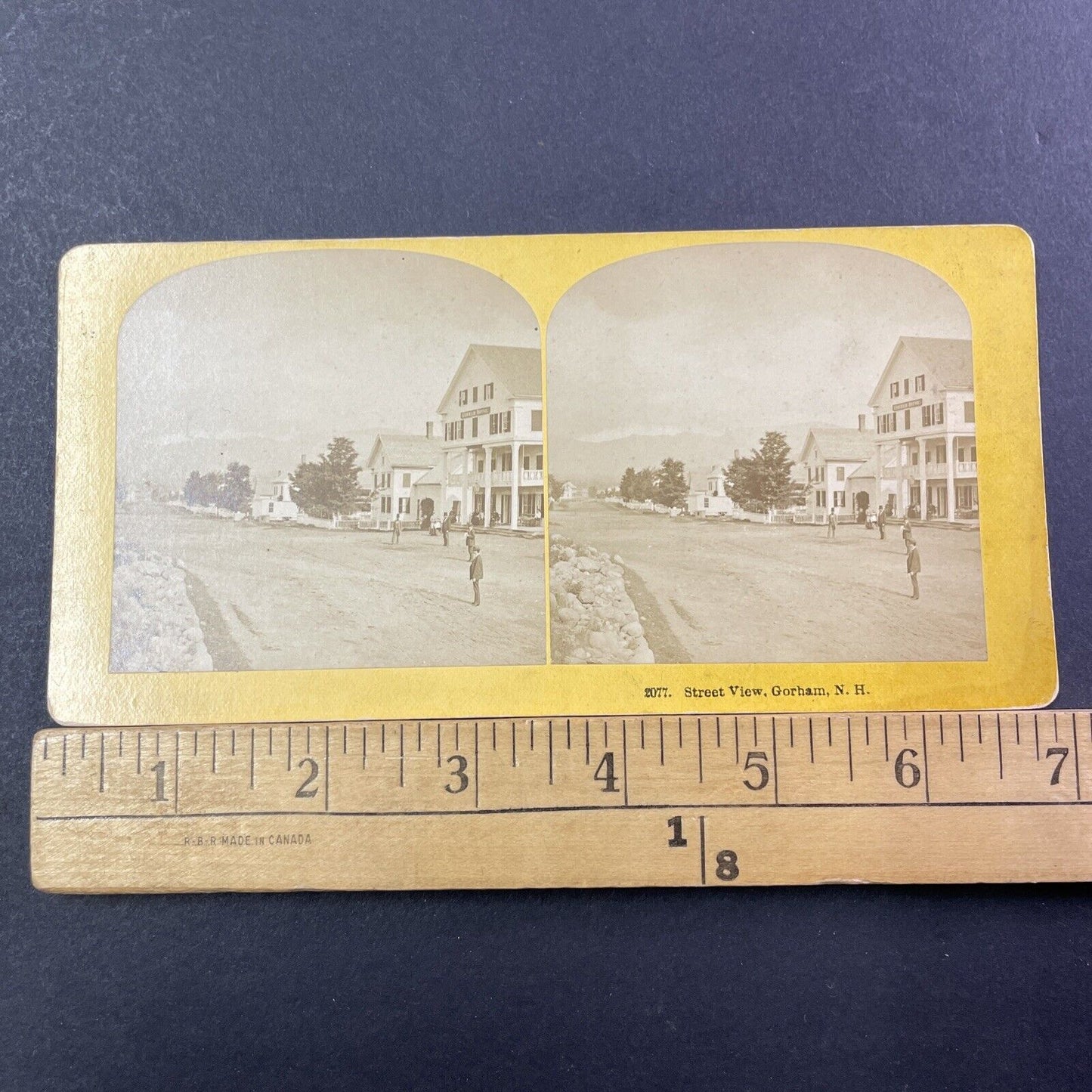 Gorham House Hotel NH Stereoview BW Kilburn Photo Card Antique c1872 X887