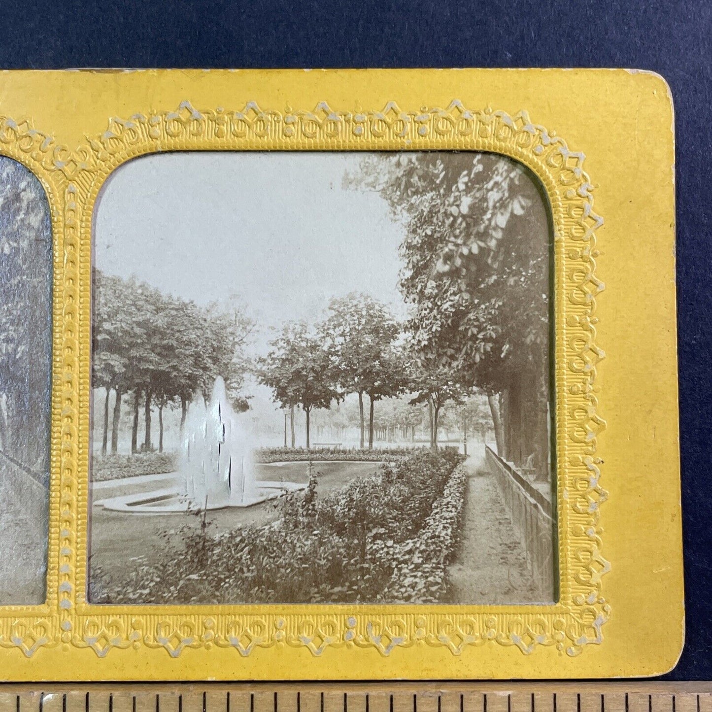 Champs-Elysees Paris France Stereoview French Tissue Antique c1860s XT2131