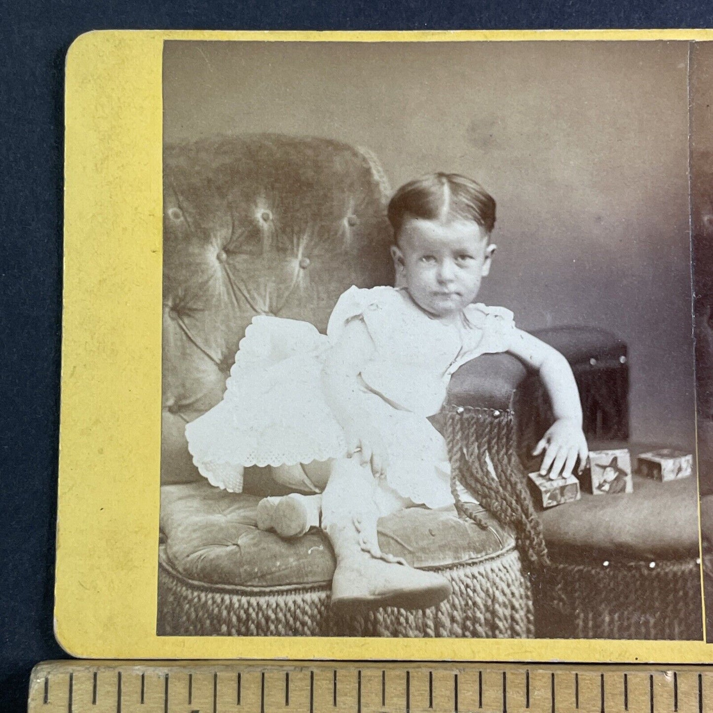 Child Related To Susan K. Williamson Shamokin PA Stereoview Antique c1867 X3216