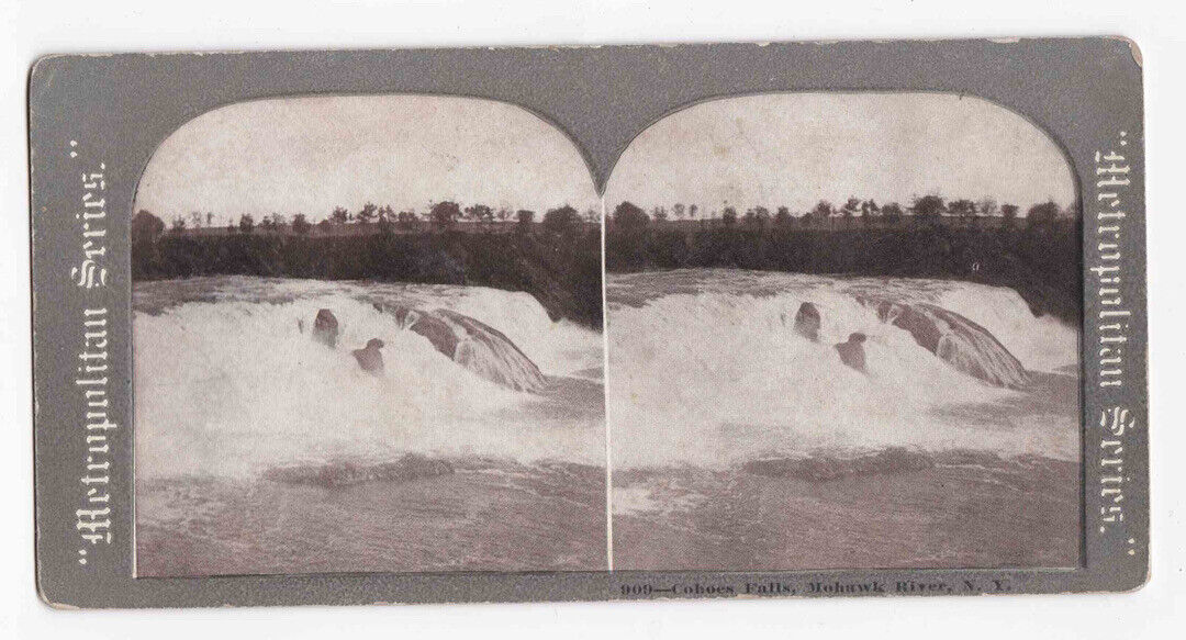 Antique 1910s Cohoes Falls, Mohawk River, Waterford New York Stereo Card P166