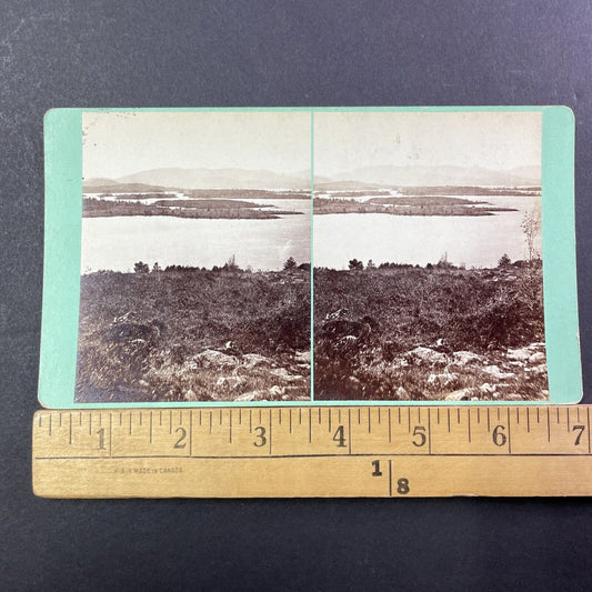 Lake Winnipesaukee NH Stereoview Photo Card ET Brigham Antique c1869 X861