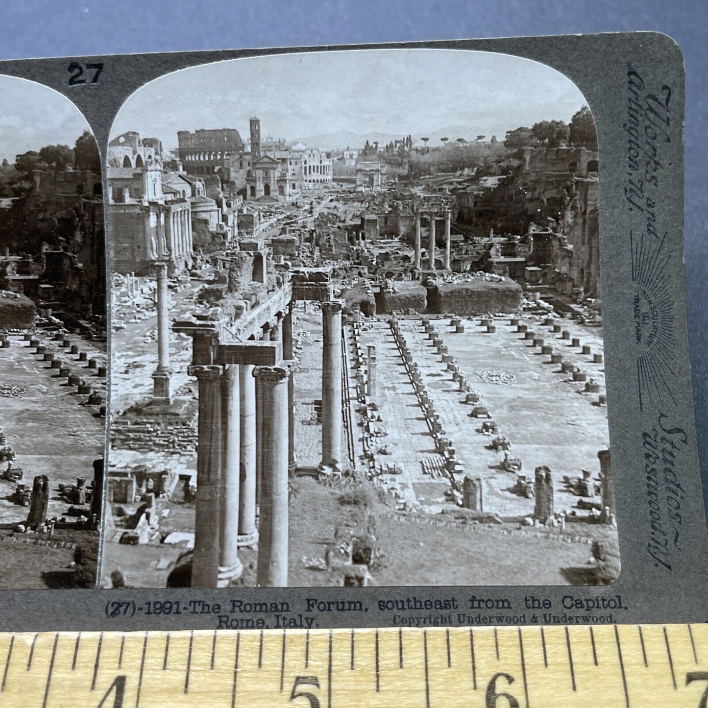 Antique 1904 Ruins Of Roman Forum Rome Italy Stereoview Photo Card P2379