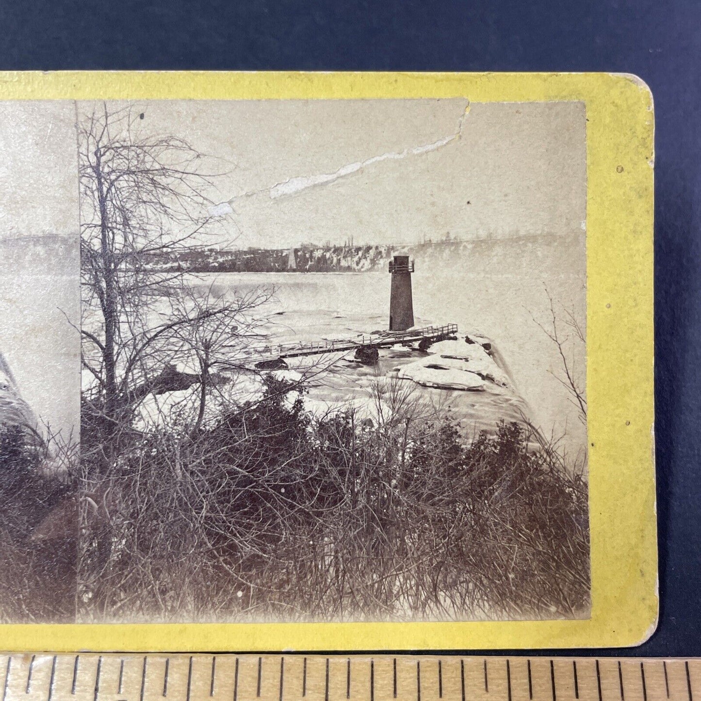 Antique 1870s Terrapin Tower Niagara Falls NY Stereoview Photo Card P381-16