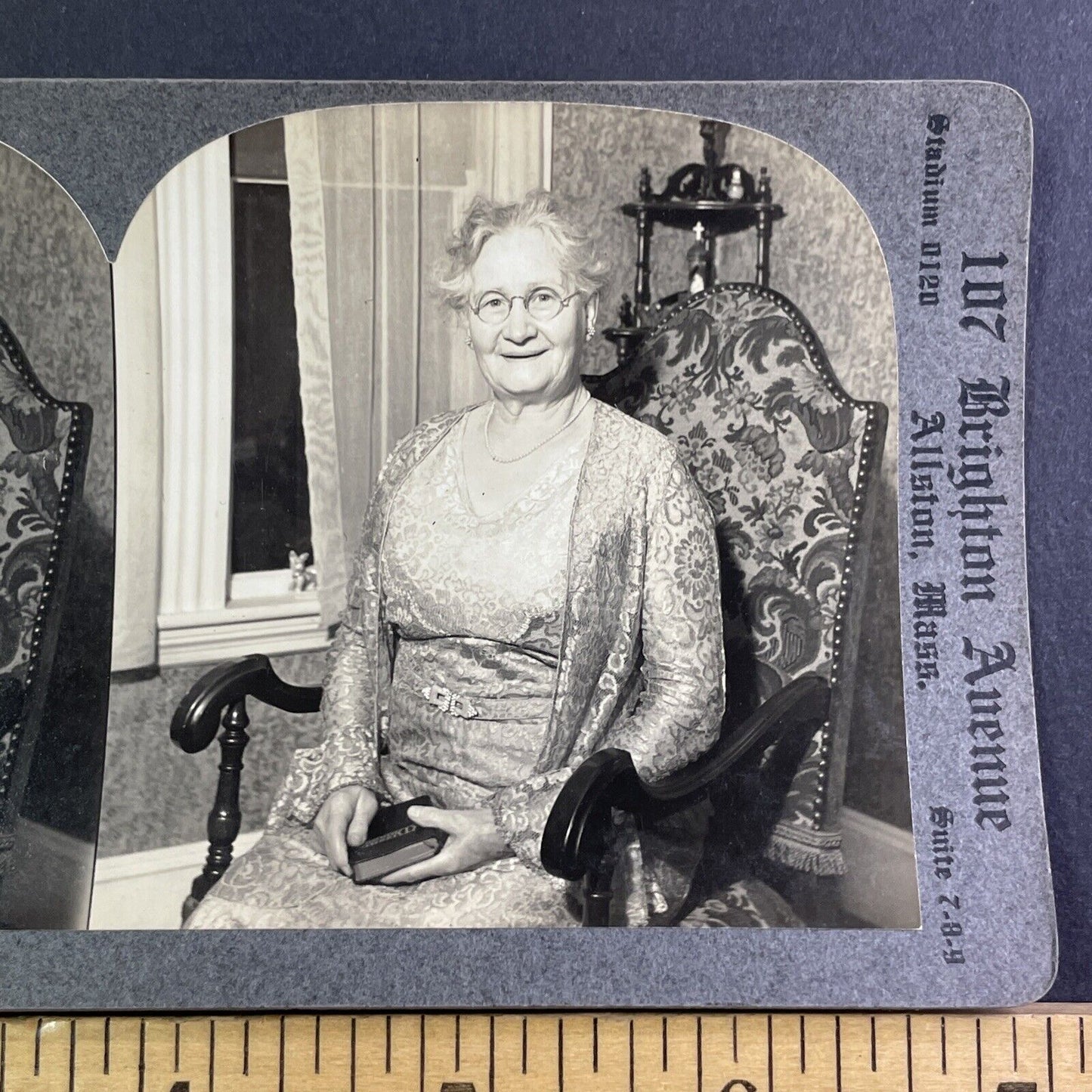 Mrs Bernard H Carragher Stereoview Haverhill MA Elizabeth Antique c1935 X1564