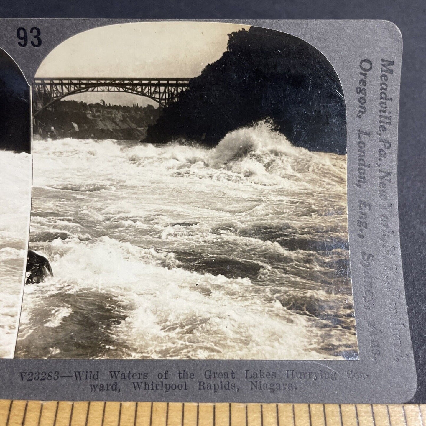 Antique 1910s Whirlpool Rapids Niagara Falls NY Stereoview Photo Card P4855