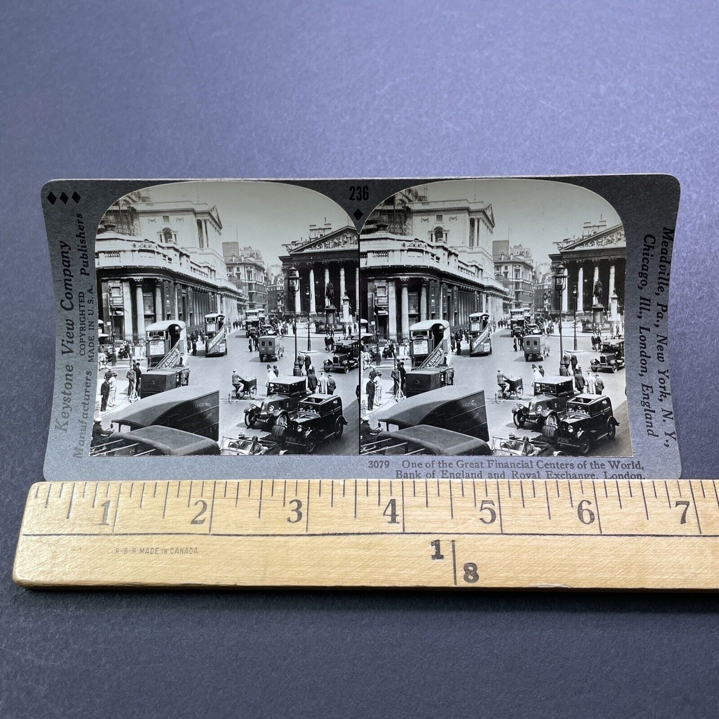 Antique 1920s Bank Of England Central Bank London Stereoview Photo Card V2960