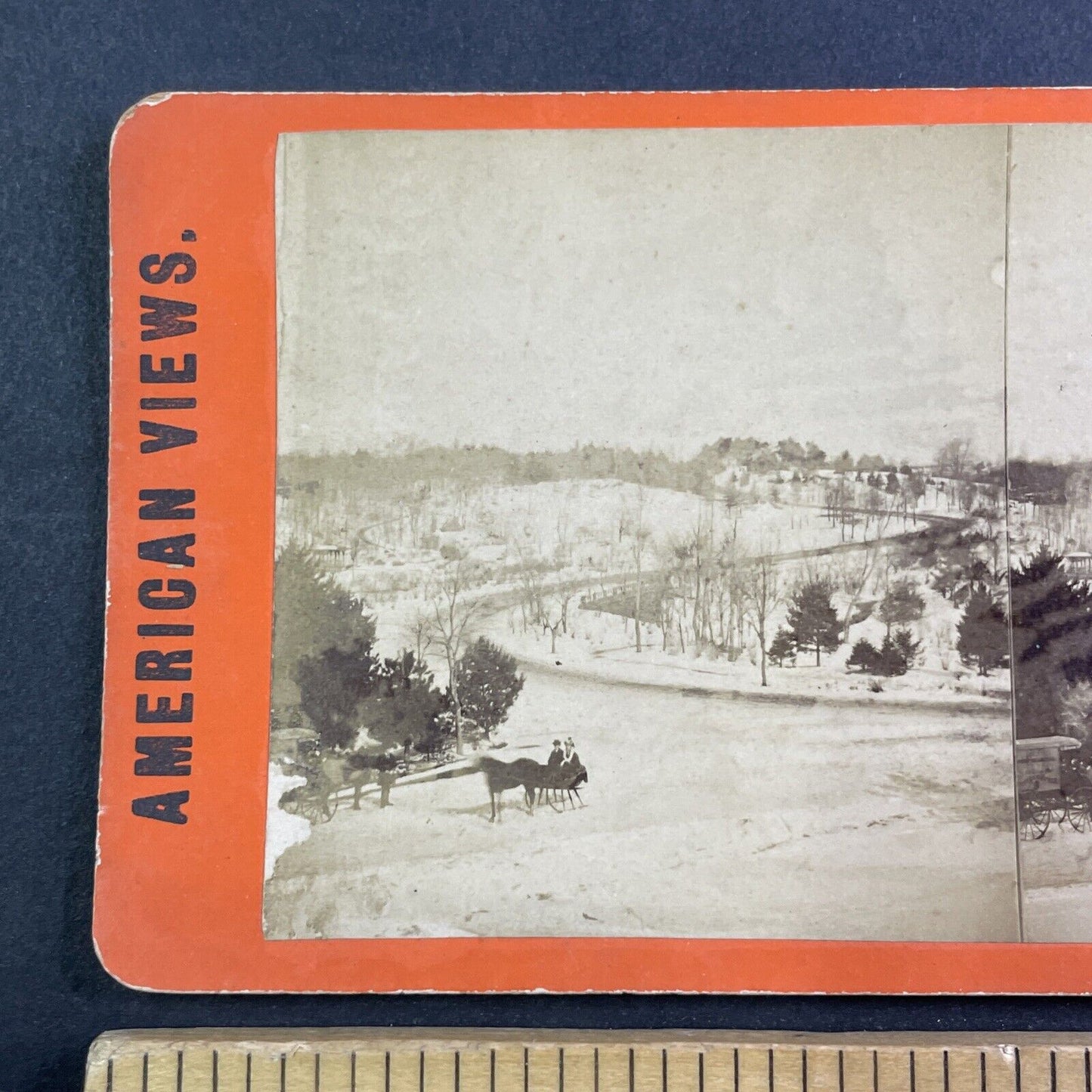 Central Park New York City Stereoview Manhattan NY Antique c1870s Y157