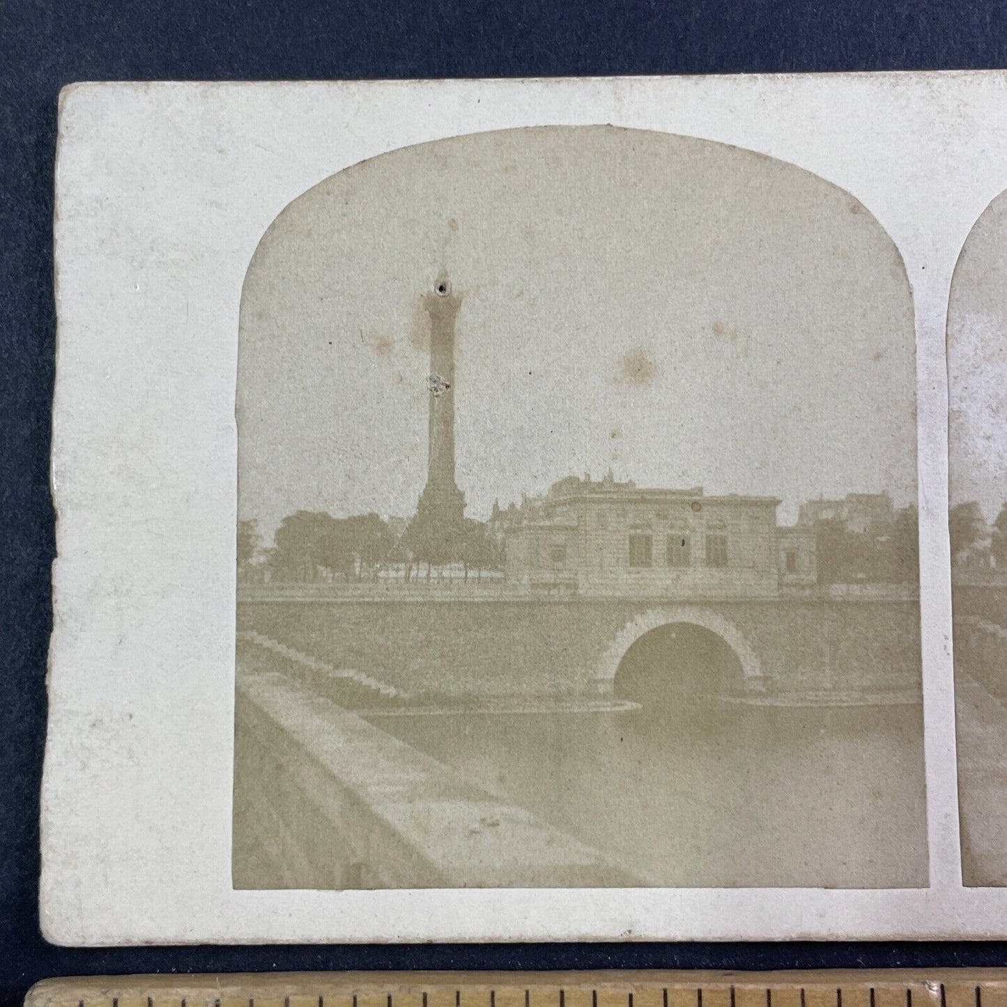 Paris Bastille and July Column Stereoview France Antique c1858 X3842