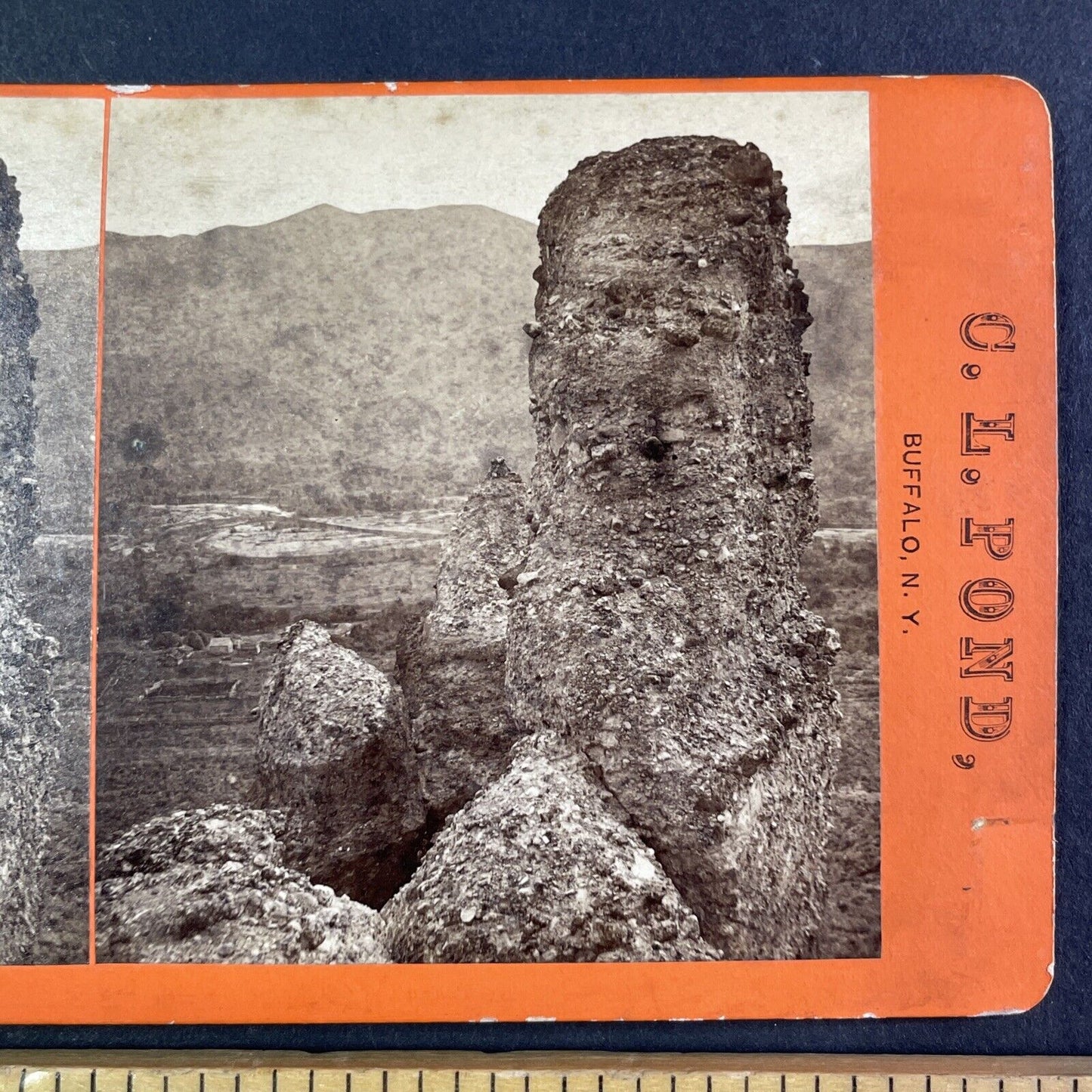 Witch Rocks in Echo Canyon Utah Stereoview C.L. Pond UPRR c1870s Y2509