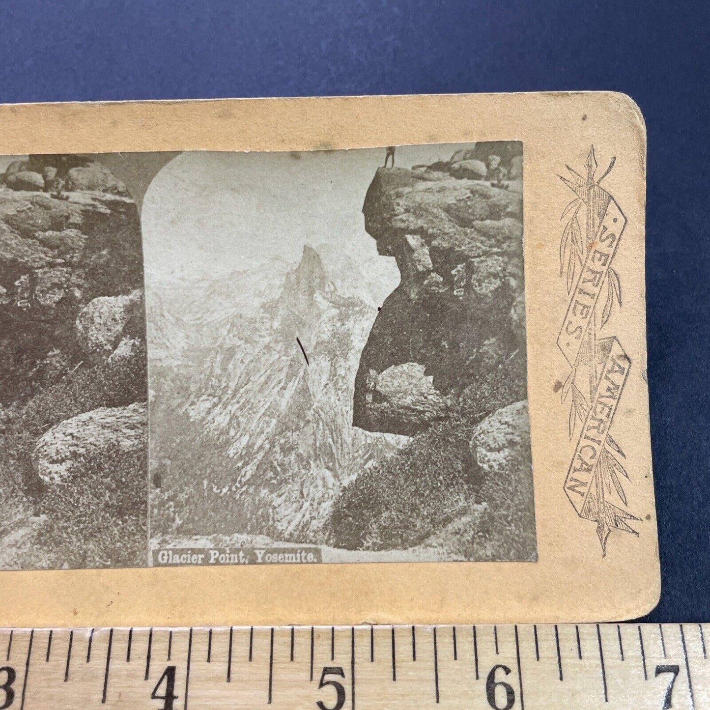 Antique 1870s Glacier Point Yosemite Park California Stereoview Photo Card P3553