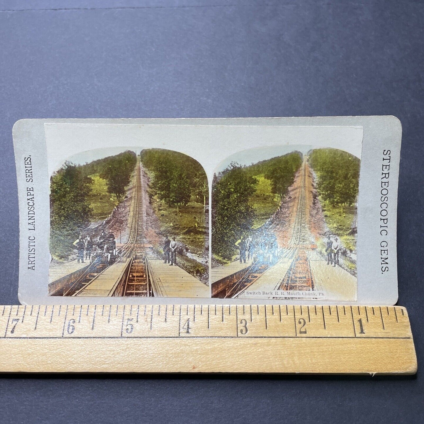 Antique 1870s Jim Thorpe Pennsylvania Railroad Hill Stereoview Photo Card P2302