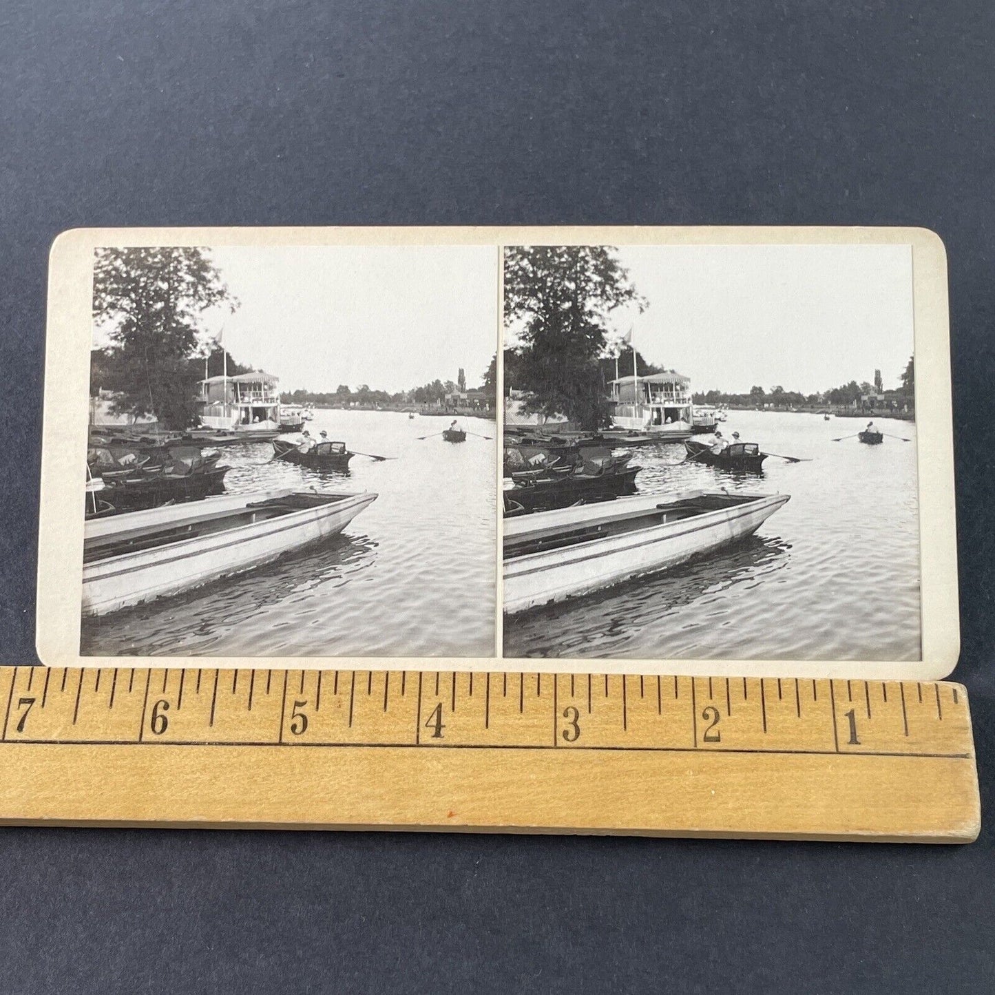 Antique 1925 Wealthy American Girls Boat Italy OOAK Stereoview Photo Card P3235