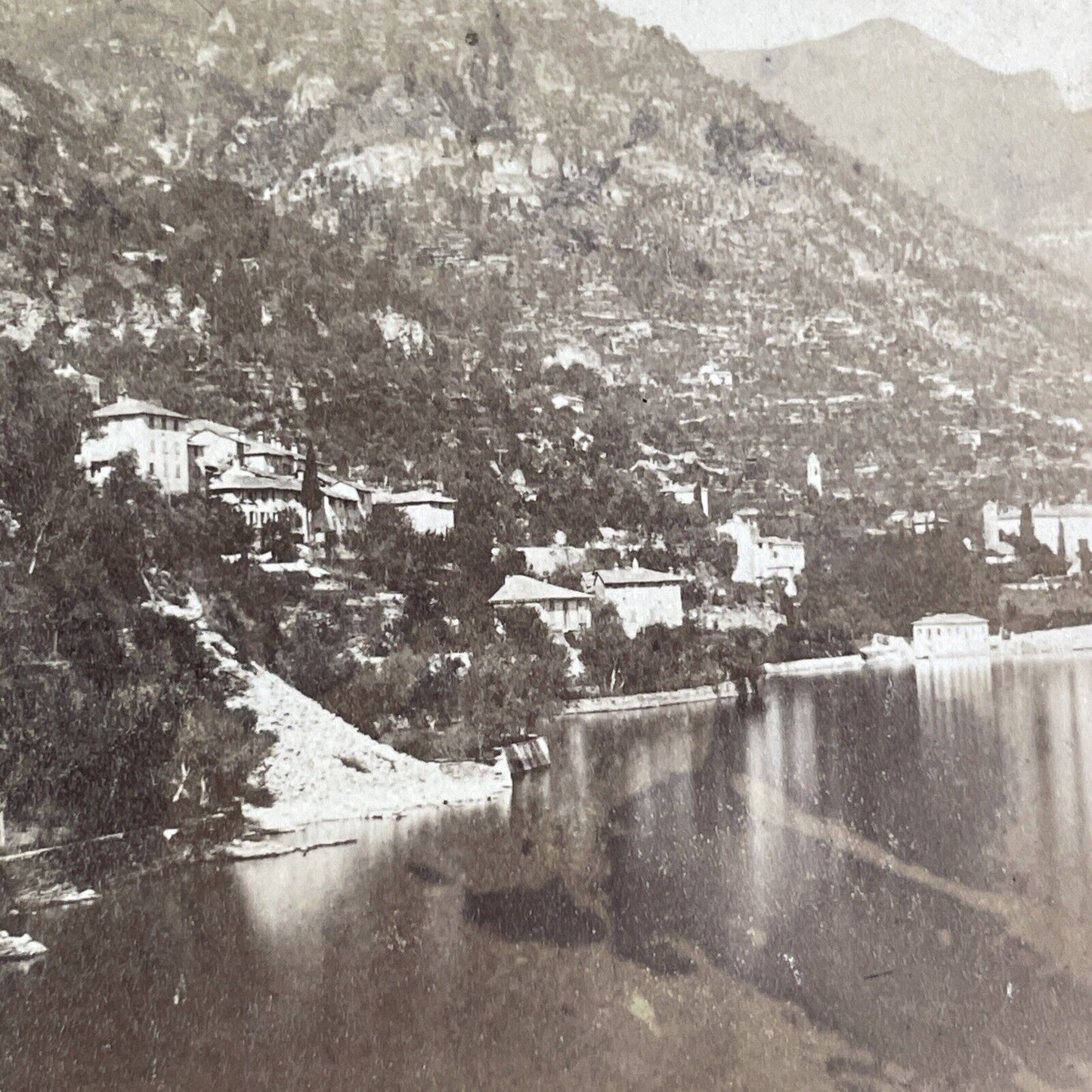 Lake Como Northern Italy Stereoview Lombardy Region Antique c1875 X3236