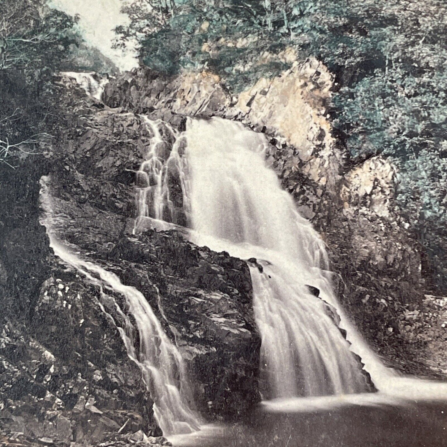 Scenic Waterfall North Wales UK Stereoview Francis Bedford Antique c1870 X3764