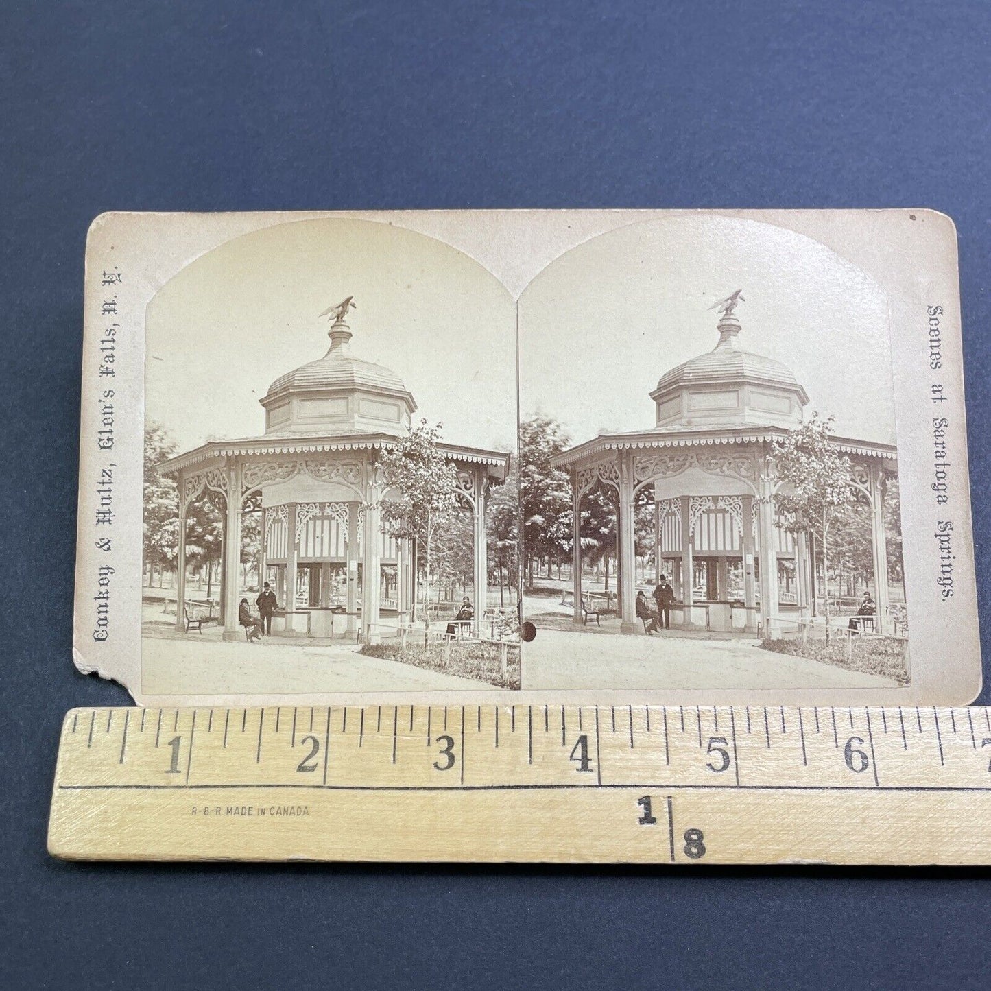 Antique 1880s Saratoga Springs Pavilion New York Stereoview Photo Card V549