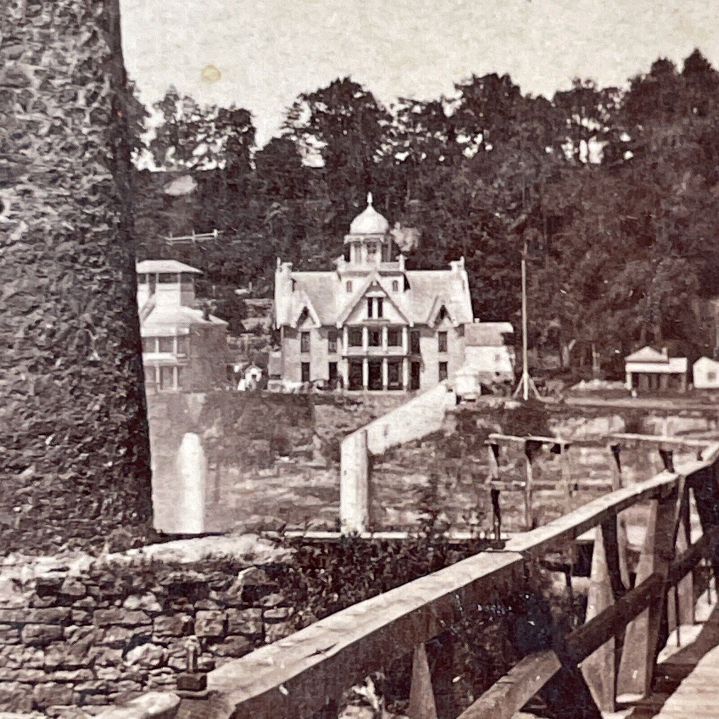 Terrapin Tower Close-Up View Stereoview Charles Bierstadt c1870s Y1844