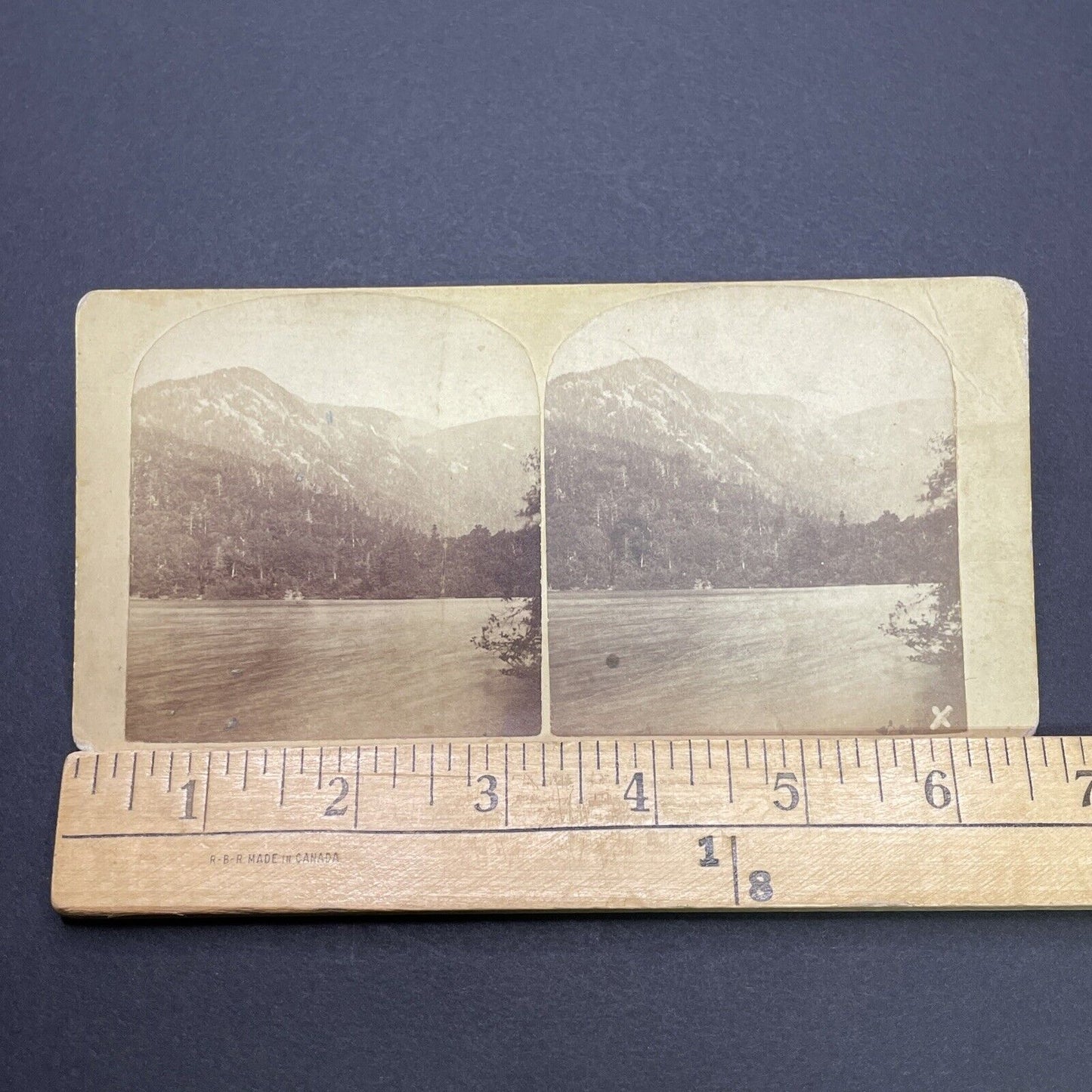 Antique 1870s Echo Lake Conway New Hampshire Stereoview Photo Card V1701