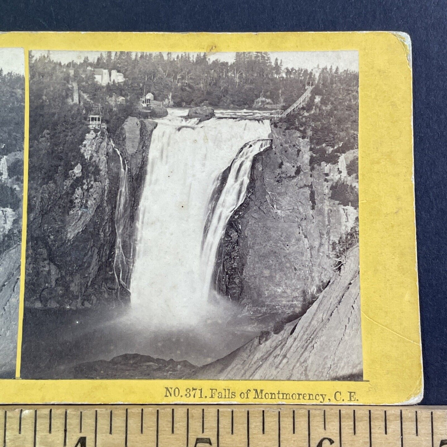 Montmorency Falls Quebec City Stereoview BW Kilburn Antique c1872 X1817