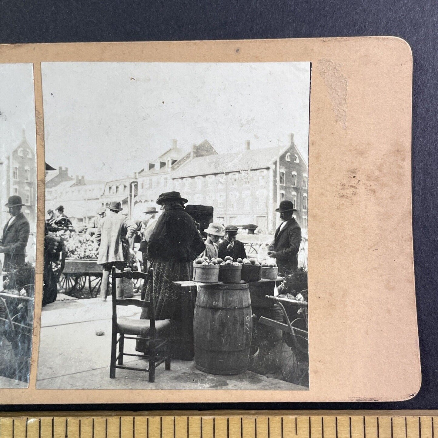 Byward Apple Market Ottawa Ontario Stereoview Canada c1890s Y1706