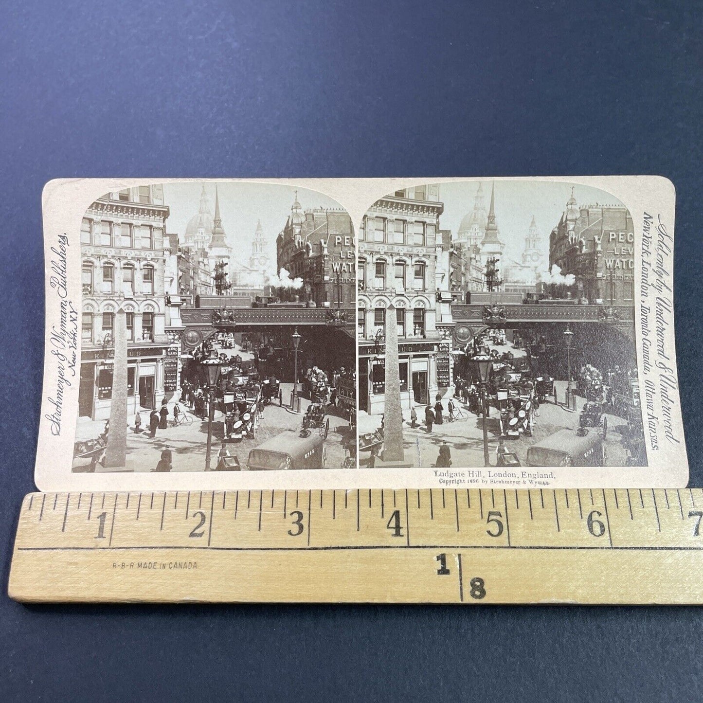 Antique 1896 Ludgate Hill London England Stereoview Photo Card P3822