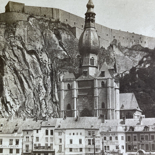 Antique 1900 Dinant Belgium On The Meuse Stereoview Photo Card P2126