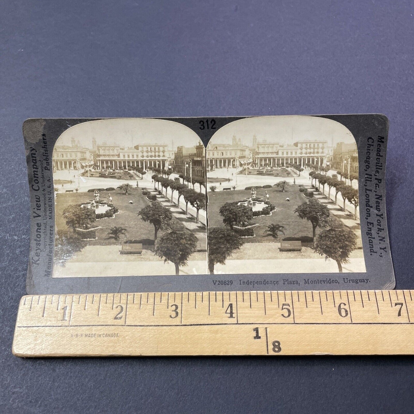 Antique 1910s Montevideo Uruguay City Center Stereoview Photo Card V3321