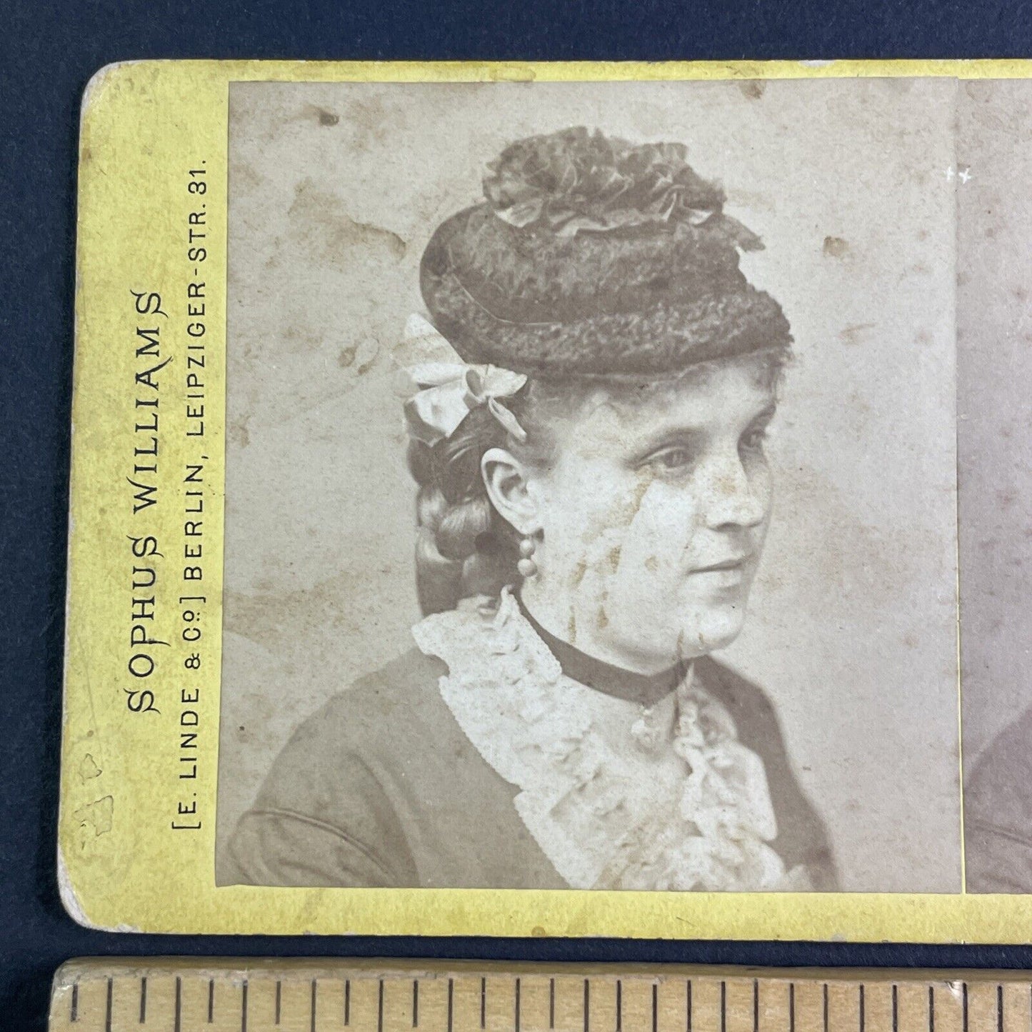 Agnes Klitz Wife Of Photographer Sophus Williams Stereoview Antique c1865 X3583