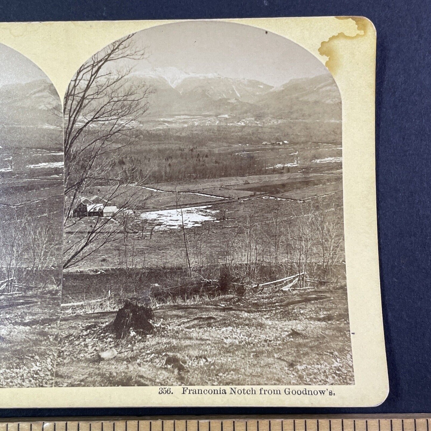 Goodnow Farm Franconia Notch New Hampshire Stereoview Antique c1870s Y1470