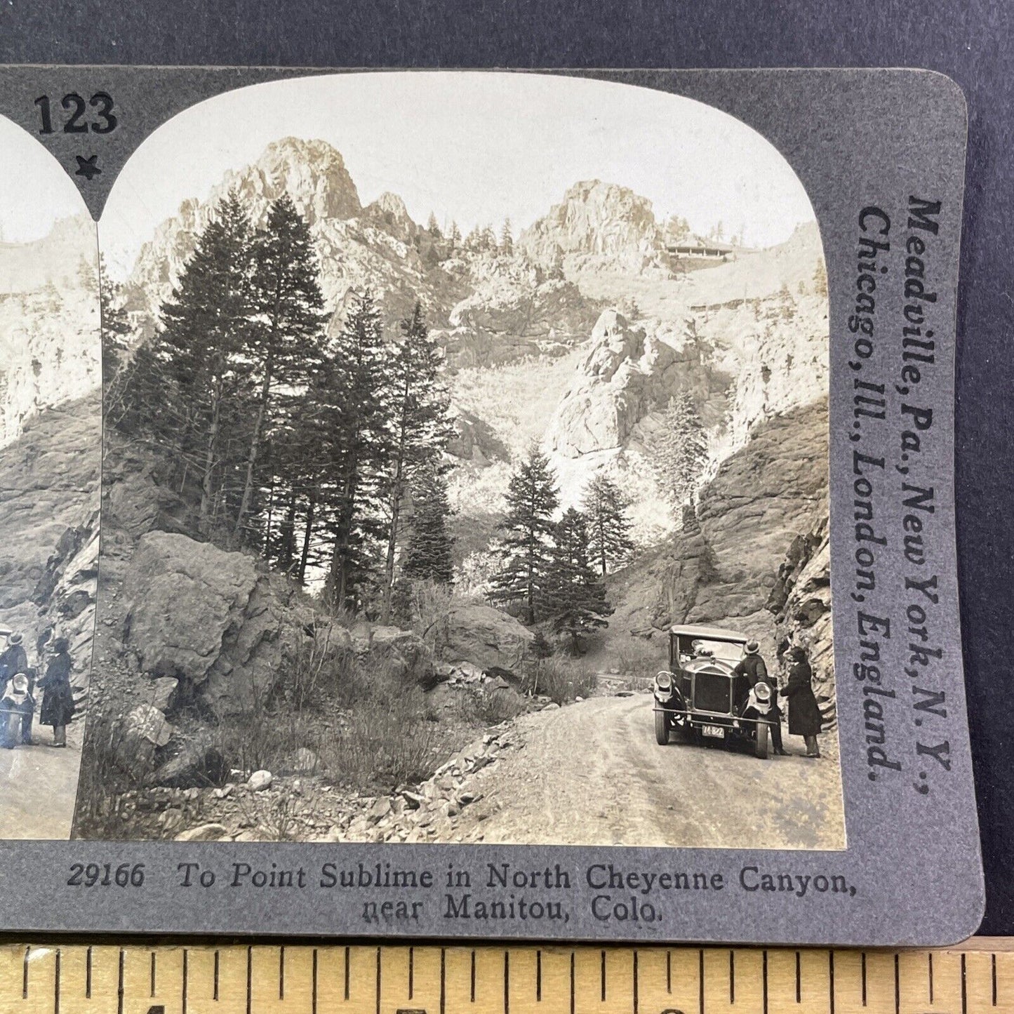 Pierce Arrow Automobile in Manitou Springs Colorado Stereoview c1922 Y515